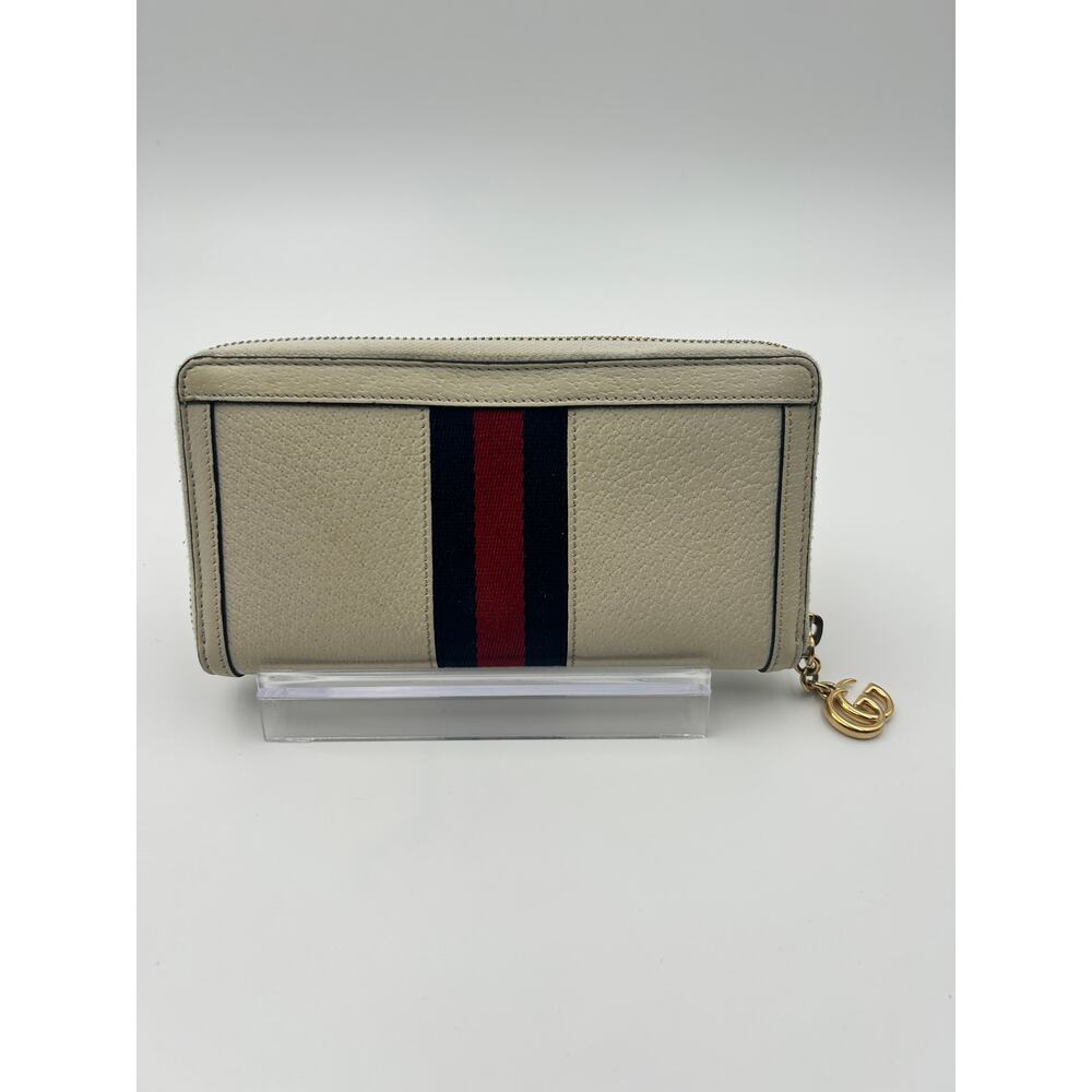 Gucci Ophidia GG Zip Around Wallet Ivory Web Stripe Continental Classic GG EUC - Picture 2 of 5